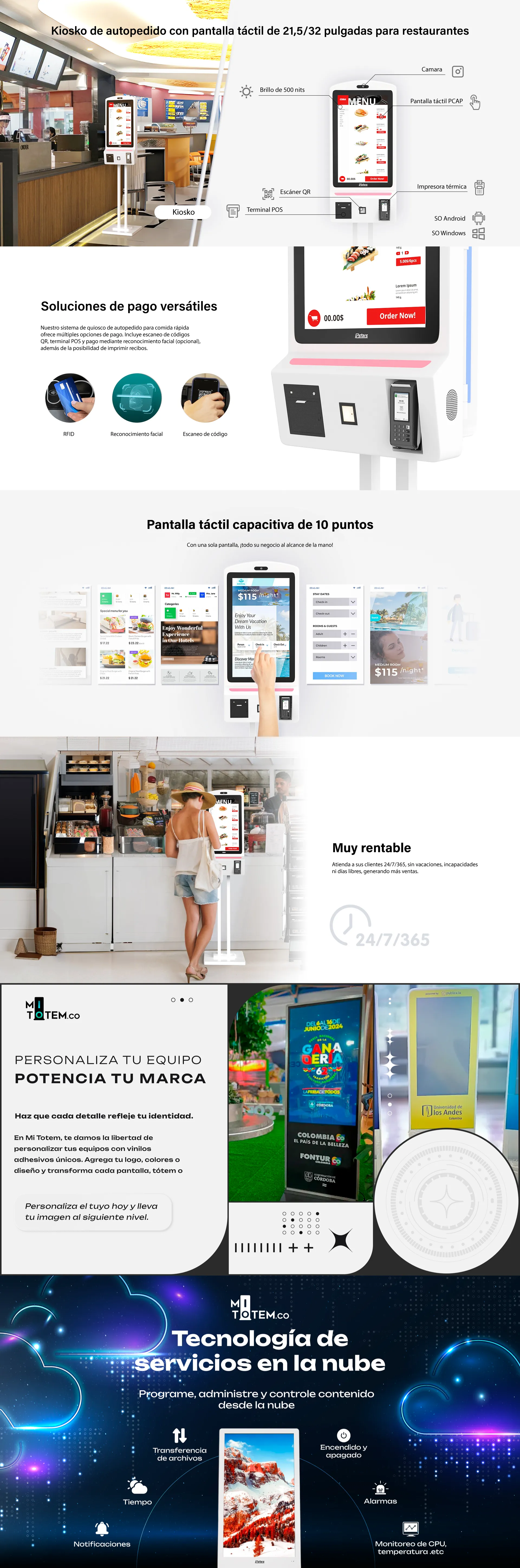 Kiosco de Autopedido y Autopago con Pagos Digitales-caracteristicas